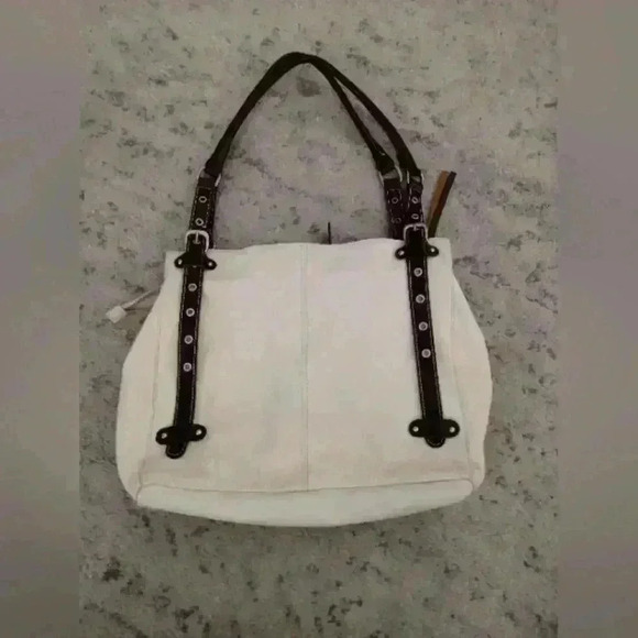 Cavalcanti Cream and Brown Leather Purse - Picture 3 of 16